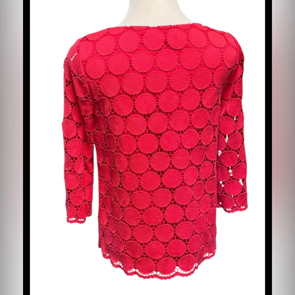 BODEN Arabella Crochet 3/4 Sleeve Top SZ 6
